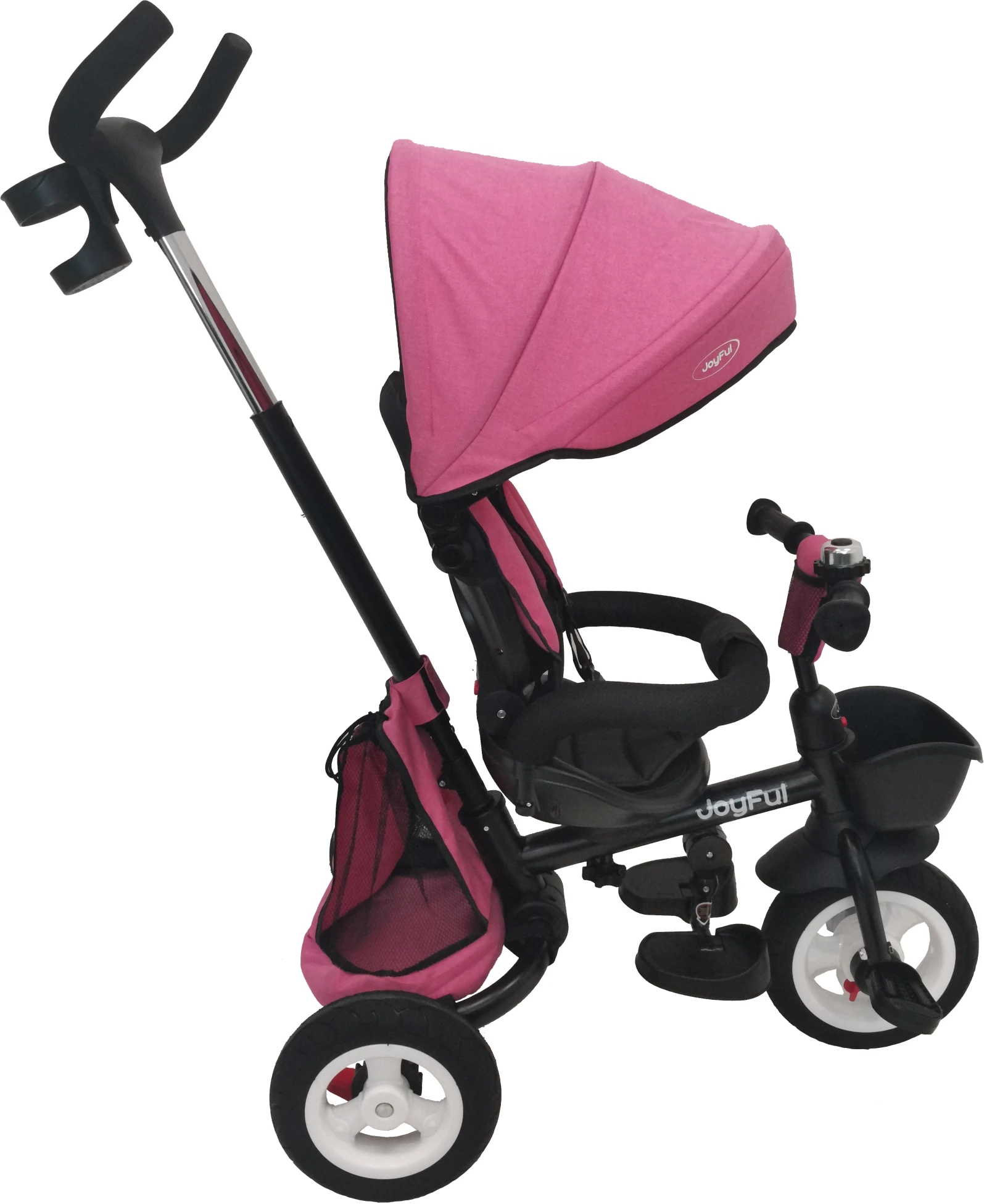 Ποδήλατο Τρίκυκλο Joyful Ροζ Foldable Rubber Tires (B56-YM19) 4 Ποδήλατο Τρίκυκλο Joyful Ροζ Foldable Rubber Tires (B56-YM19) - Image 2