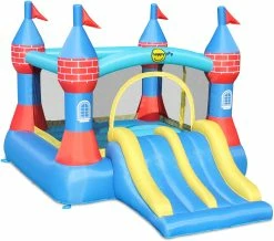 Happy Hop Τραμπολίνο Castle Bouncer Με Διπλή Τσουλήθρα (9512)
