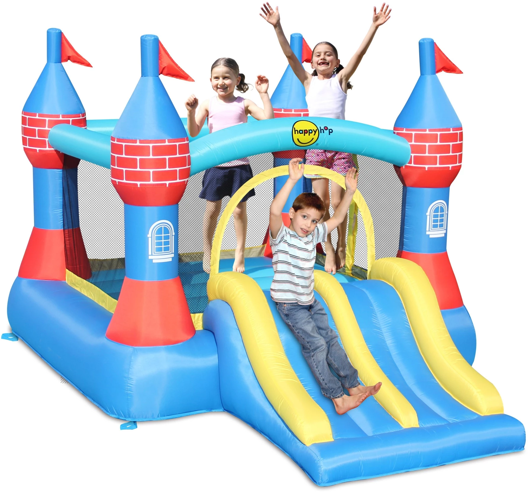 Happy Hop Τραμπολίνο Castle Bouncer Με Διπλή Τσουλήθρα (9512) 4 Happy Hop Τραμπολίνο Castle Bouncer Με Διπλή Τσουλήθρα (9512) - Image 2