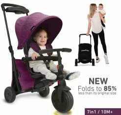 Smartrike Smartfold 500 Ποδήλατο Τρίκυκλο Μωβ Μπαστούνι-Μπάρα Προστασίας (5050600) -Μαγαζί ποδηλάτων Orient 690279 2