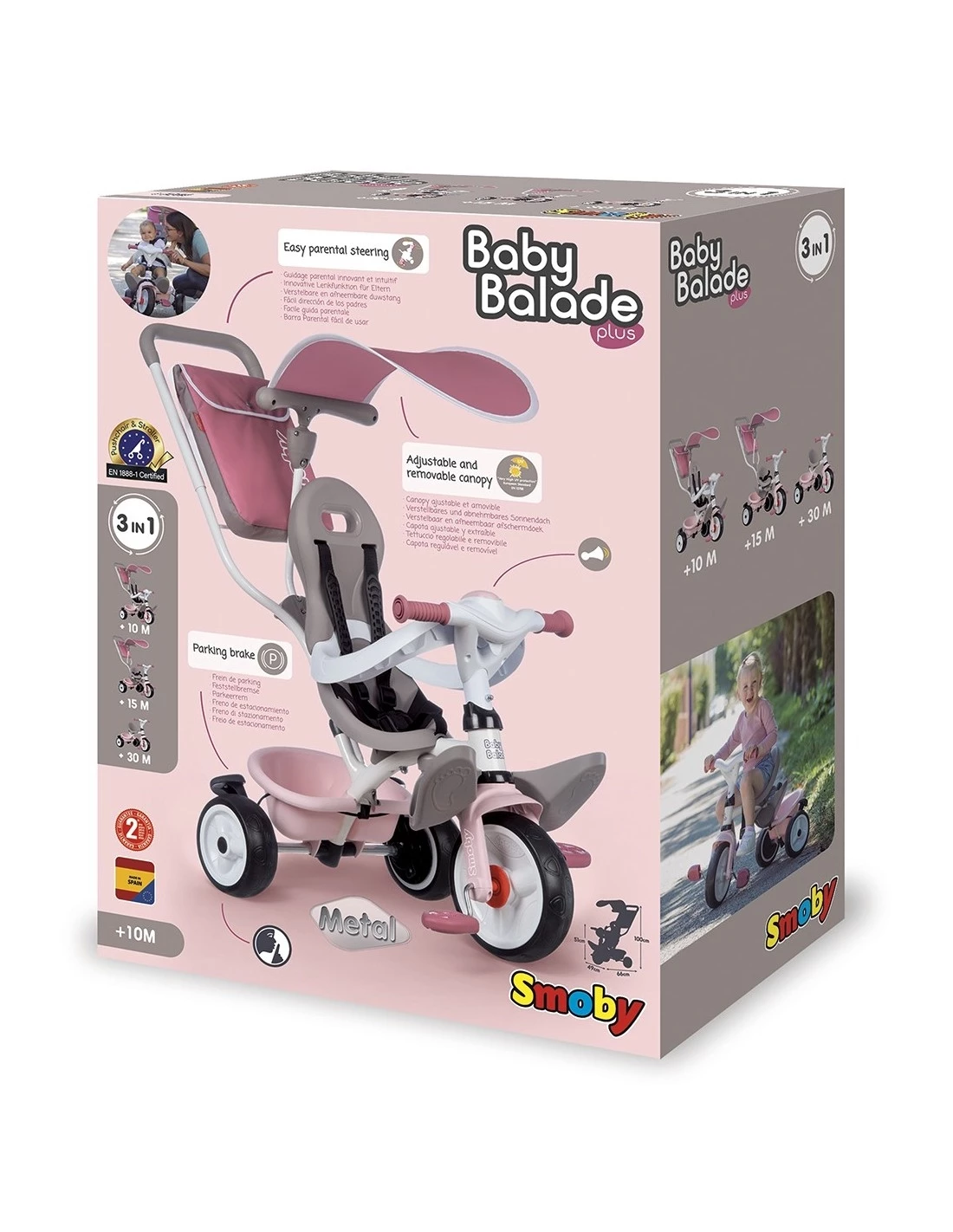 Ποδήλατο Τρίκυκλο Smoby Baby Balade Plus Pink (741401) 6 Ποδήλατο Τρίκυκλο Smoby Baby Balade Plus Pink (741401) - Image 4